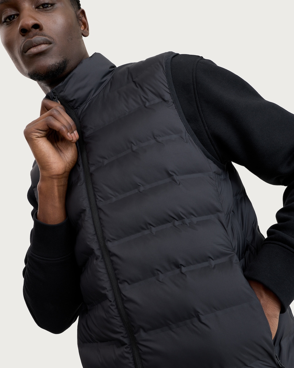 image 1 of F&F Active OUTDOOR Padded Zip Up Gilet in Black