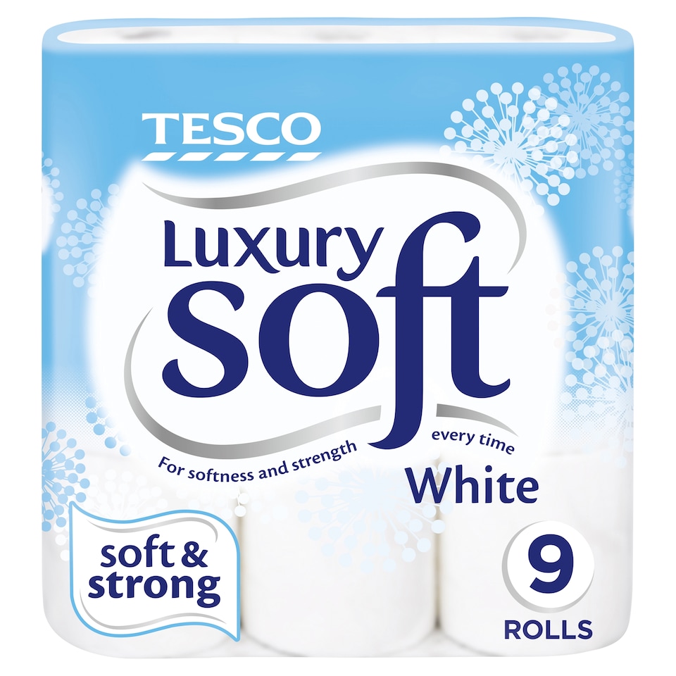 image 1 of Tesco Luxury Soft Toilet Tissue White 9 Roll