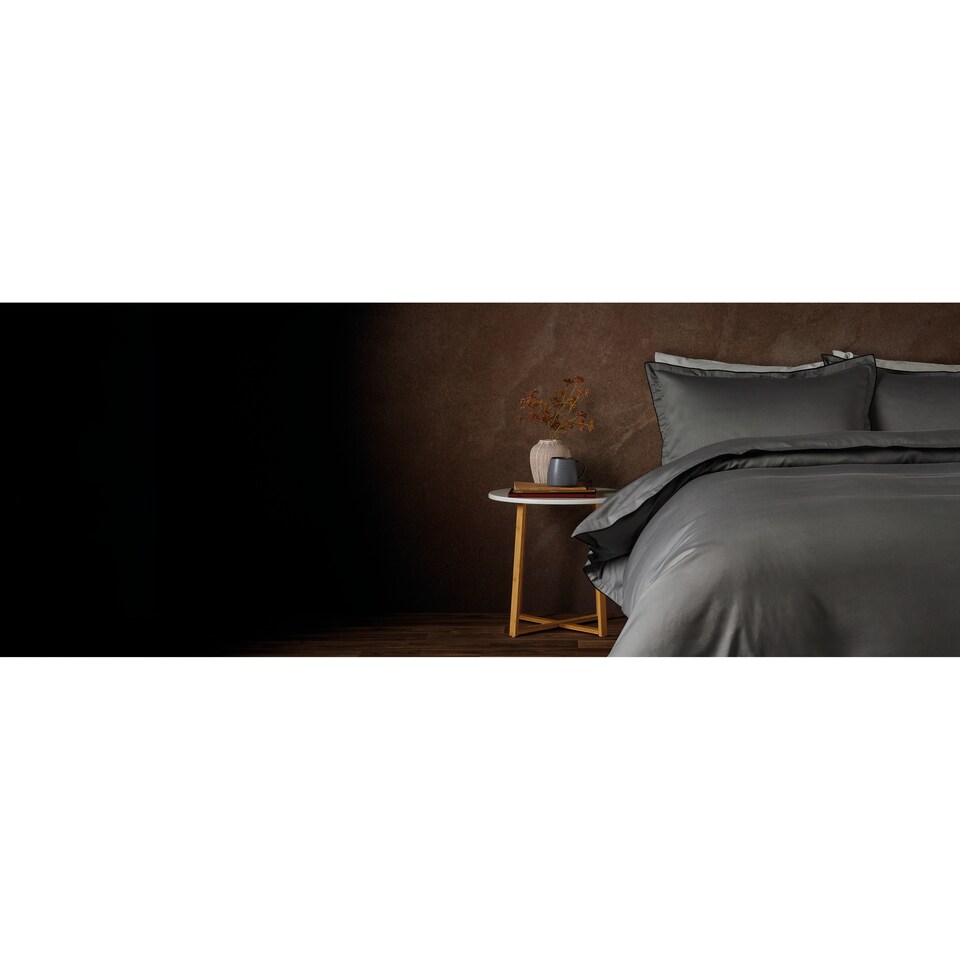 image 1 of F&F Home Hotel Charcoal Double Stitch Edge Duvet Set Double