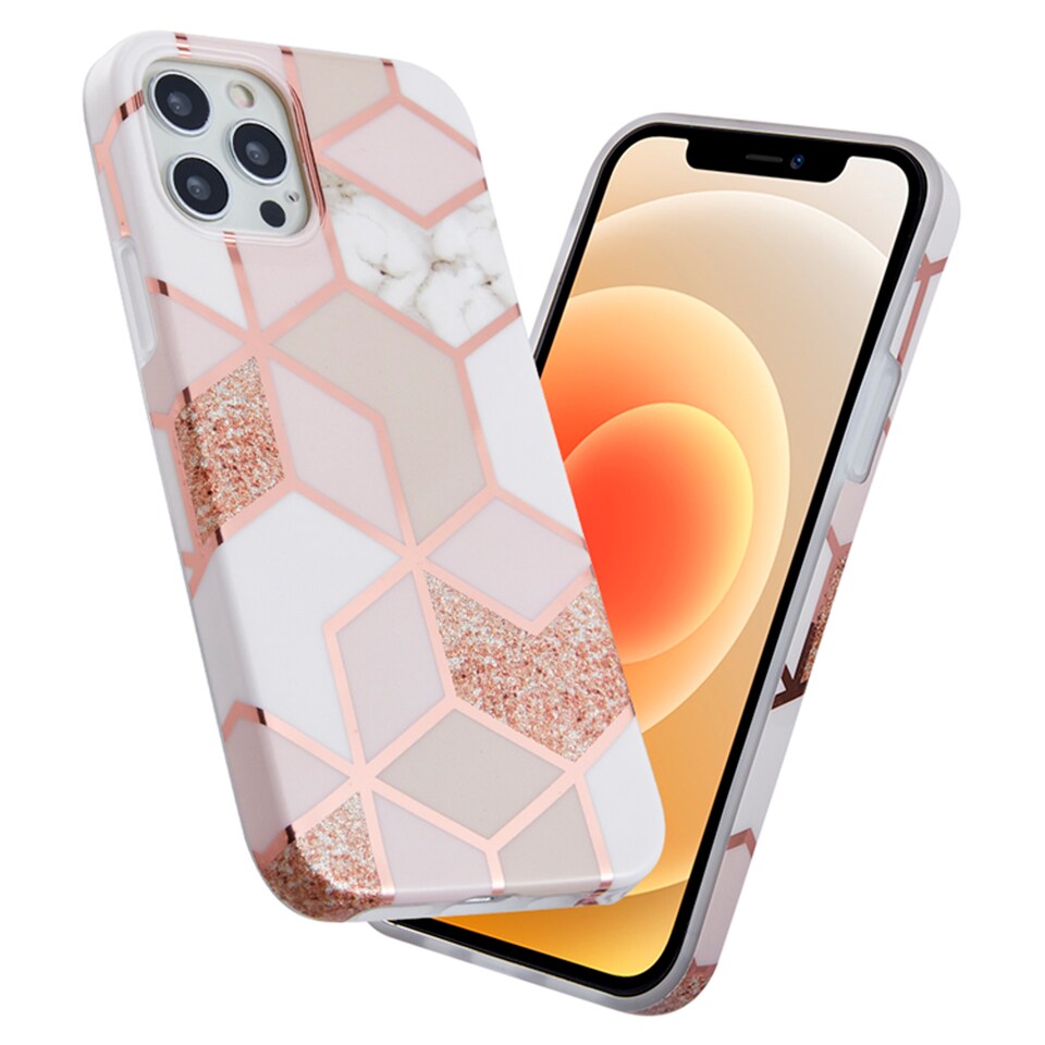 Groov-e iPhone 12 Pro Design Case Rose Gold Geometric