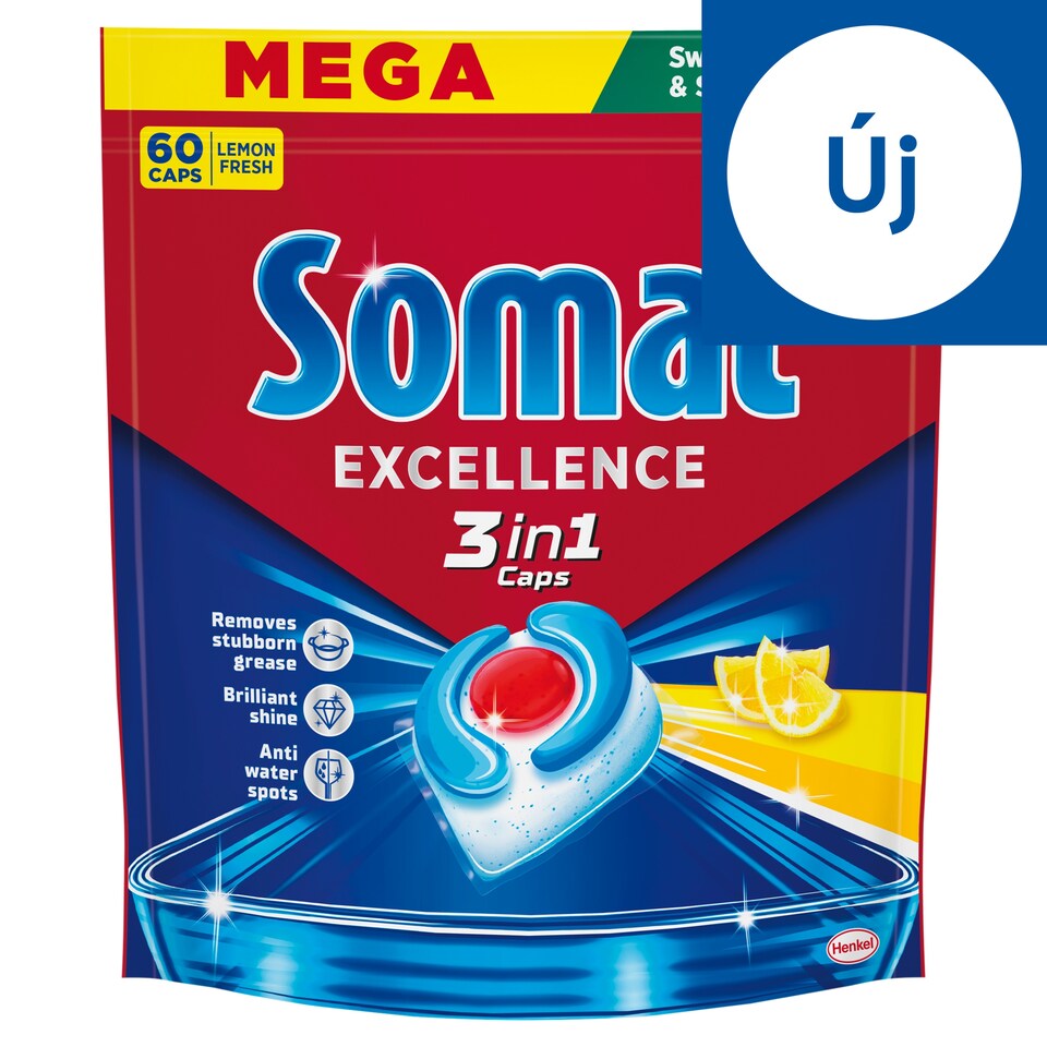 Somat Excellence Lemon Fresh gépi mosogatószer kapszula 60 db 1086 g