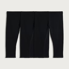 F&F Girls 3-Pack Cotton Rich Lace Trim Leggings in Black