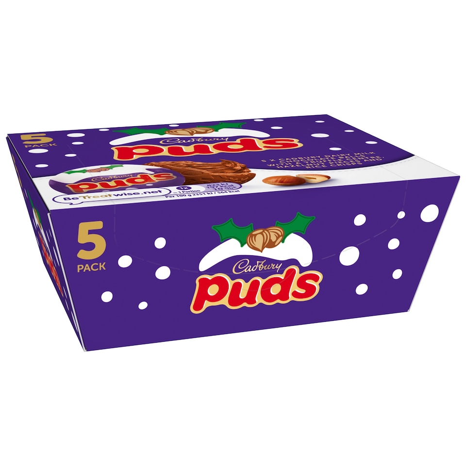 image 1 of Cadbury Dairy Milk Chocolate Xmas Puds 5 Pack 175g