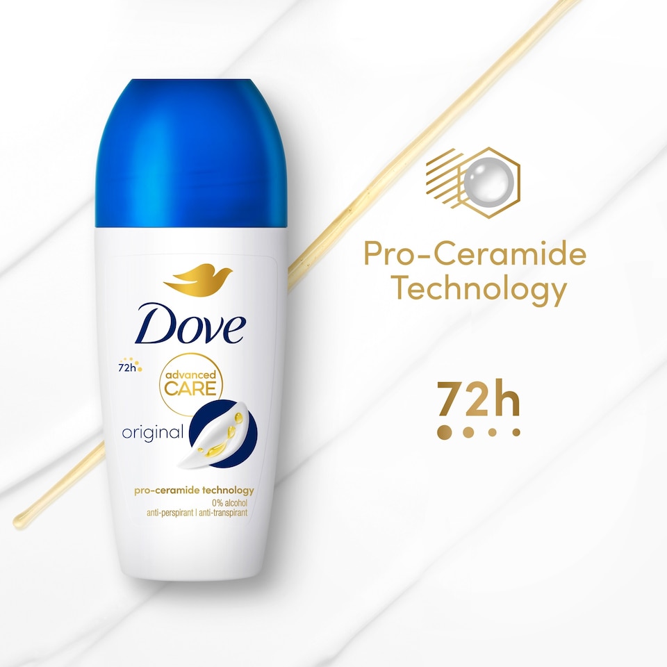 image 1 of Dove Advanced Care Original 72h Roll-On Antiperspirant Deodorant 50ml