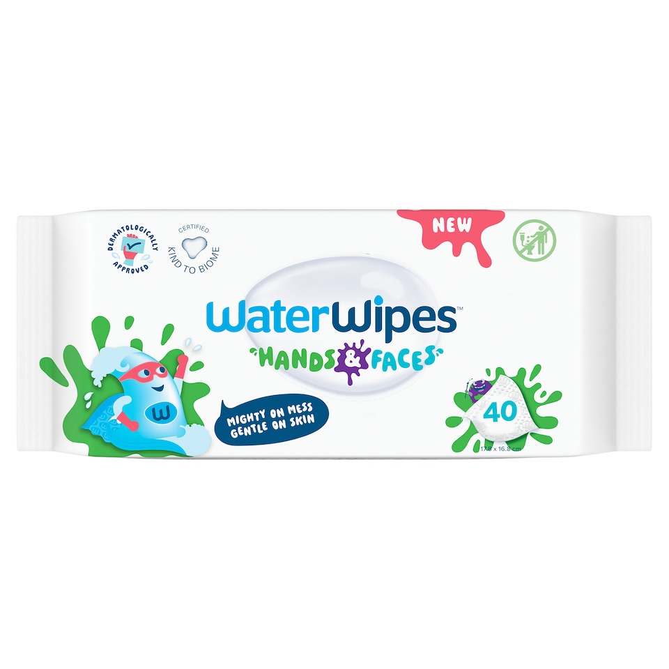 image 1 of WaterWipes Kids Hands & Faces 40 wipes