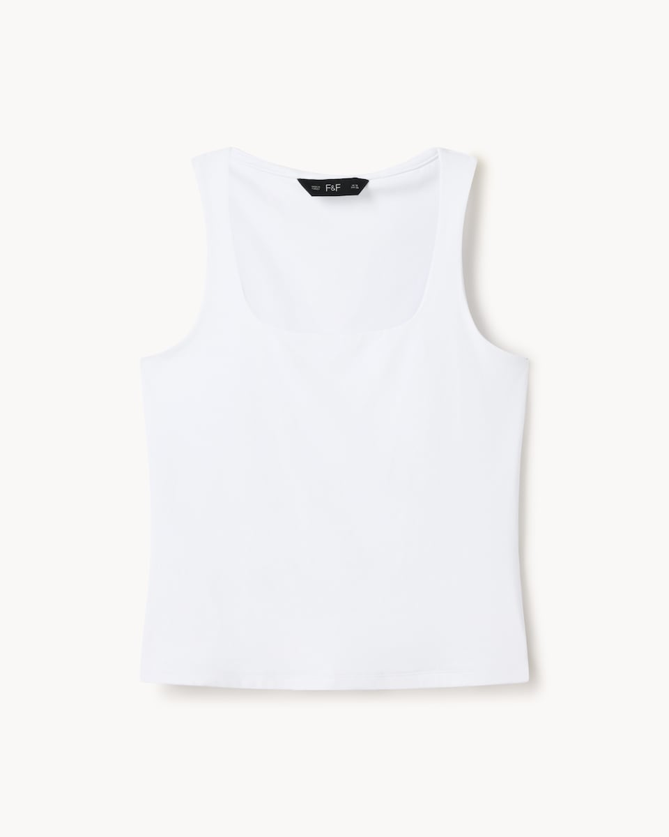image 1 of F&F Polyamide Square Neck Vest in White