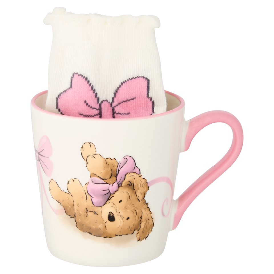 F&F Home Valentines Curtis with Bows Mug & Socks