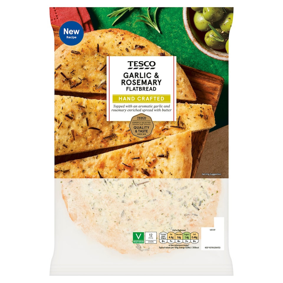 Tesco Rosemary and Garlic Flatbread 232g