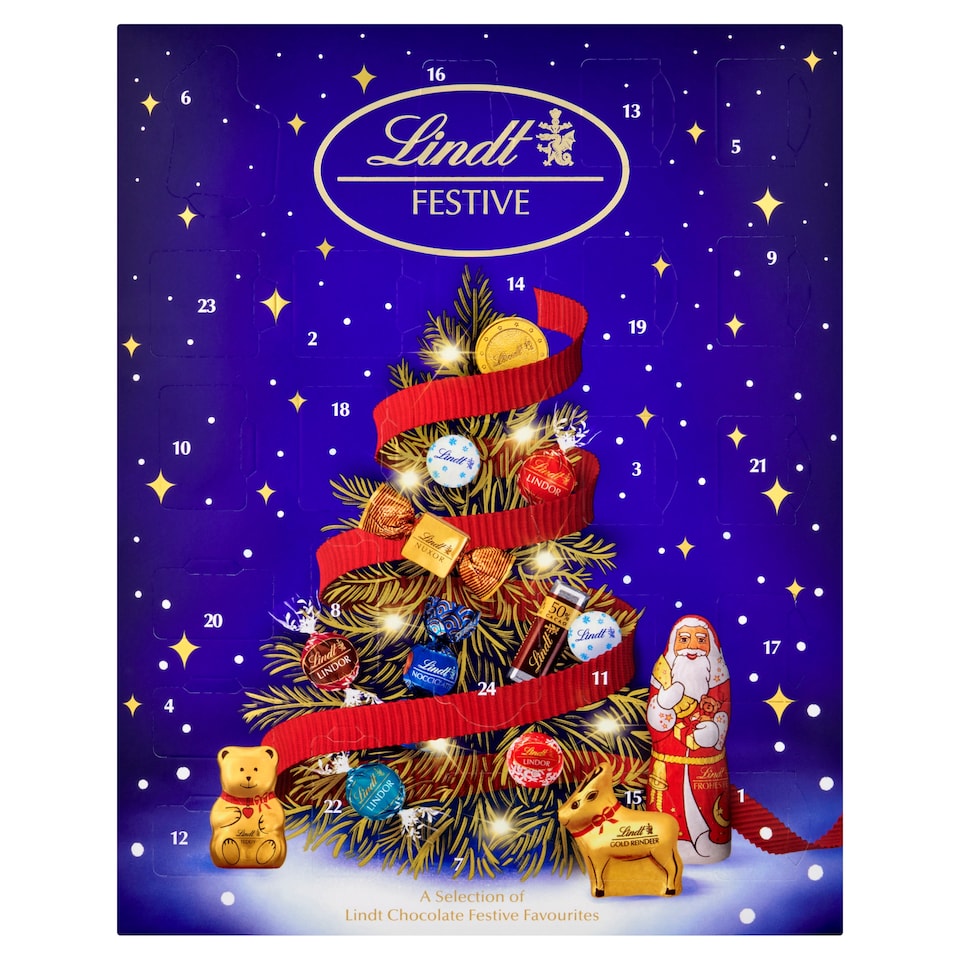 image 1 of Lindt Festive Selection Chocolate Advent Calendar 289g