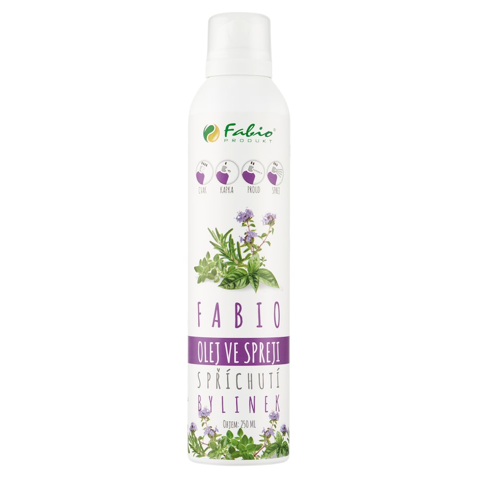 Obrázek 1 pro produkt Fabio Produkt Fabio olej ve spreji s příchutí bylinek 250ml