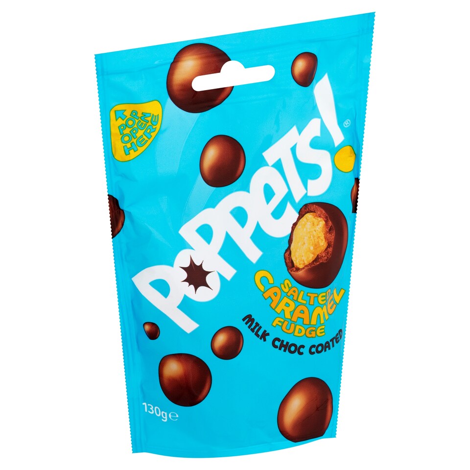 Poppets Fondánové kuličky s příchutí slaného karamelu v mléčné čokoládě 130g
