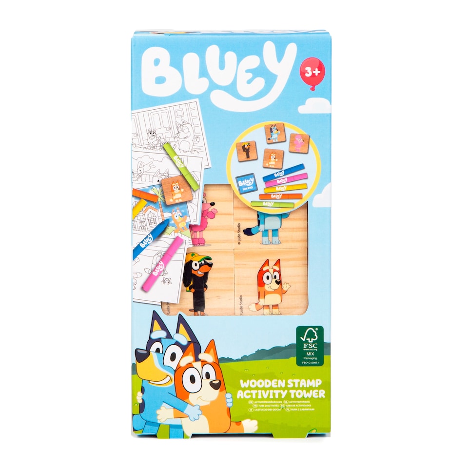 Bluey wooden stamp activity tower