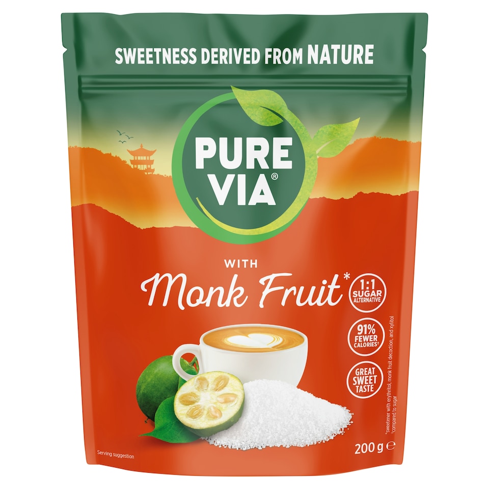 image 1 of Pure Via Monk Fruit Granulated Sweetener 200g
