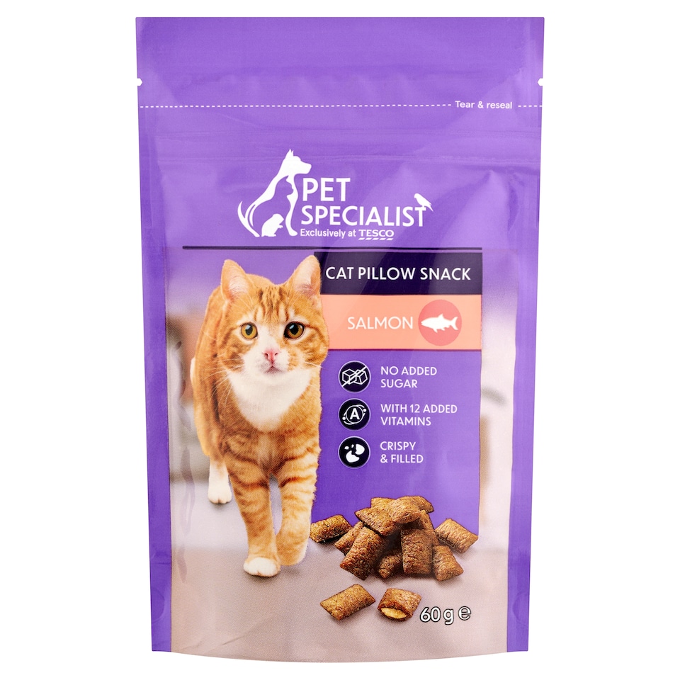 Pet Specialist falatok lazacos töltelékkel kiegészítő állateledel felnőtt macskák számára 60 g