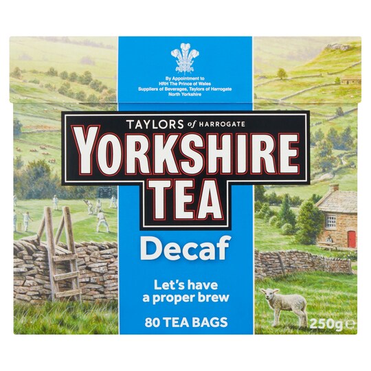Yorkshire Tea Decaffeinated 80 Teabags 250G Tesco Groceries