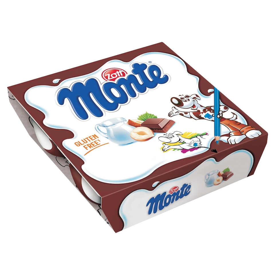Zott Monte Milk Dessert with Chocolate and Hazelnuts 4 x 55 g (220 g)
