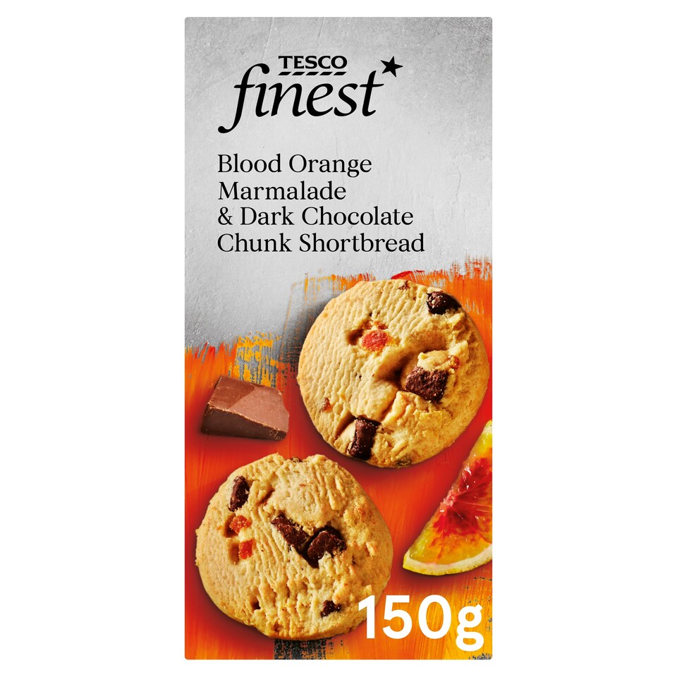 Tesco Finest Blood Orange Marmalade Belgian Dark Chocolate Shortbread 150G