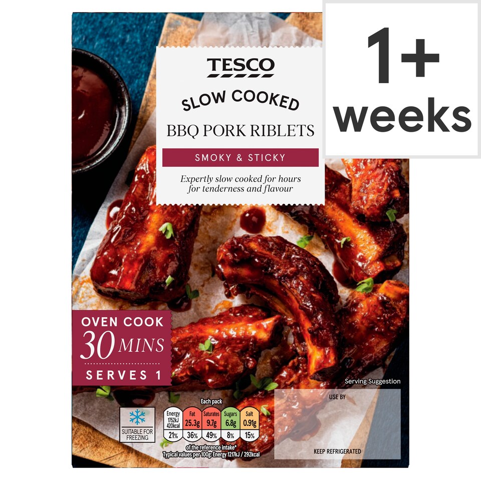 Tesco Slow Cooked BBQ Pork Riblets 300g