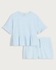 image 4 of F&F Girls 2-Piece Cotton Rich Floral Frill Sleeved T-Shirt and Shorts Set in Blue