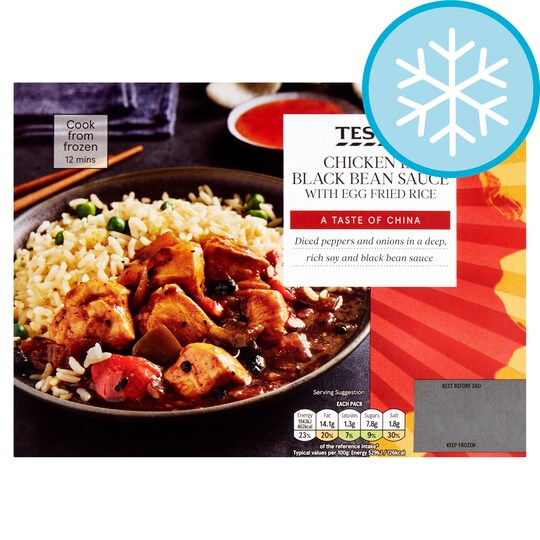 Tesco Chicken In Blackbean Sauce With Egg Fried Rice 400G Tesco Groceries