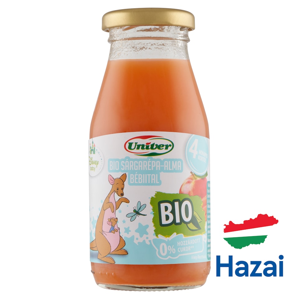 Univer Disney Baby bio sárgarépa-alma bébiital 4 hónapos kortól 200 ml  1. kép