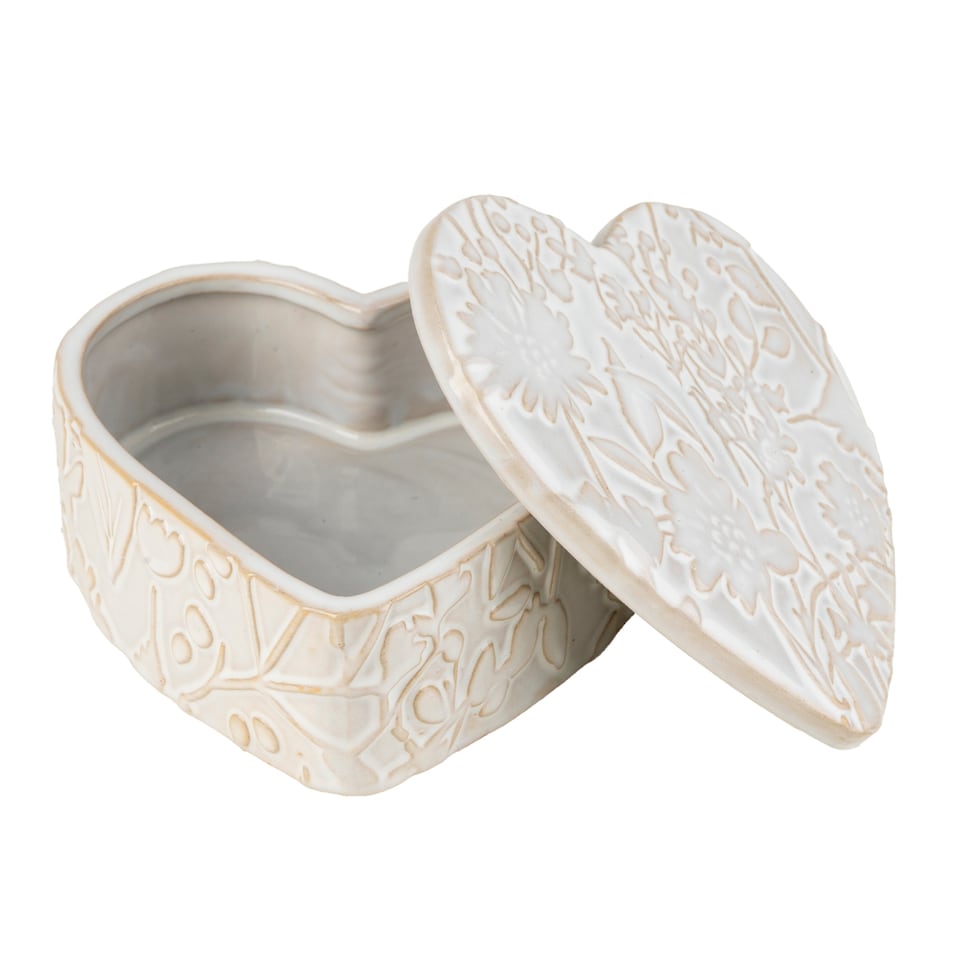 Candlelight Cream Heart Trinket Dish