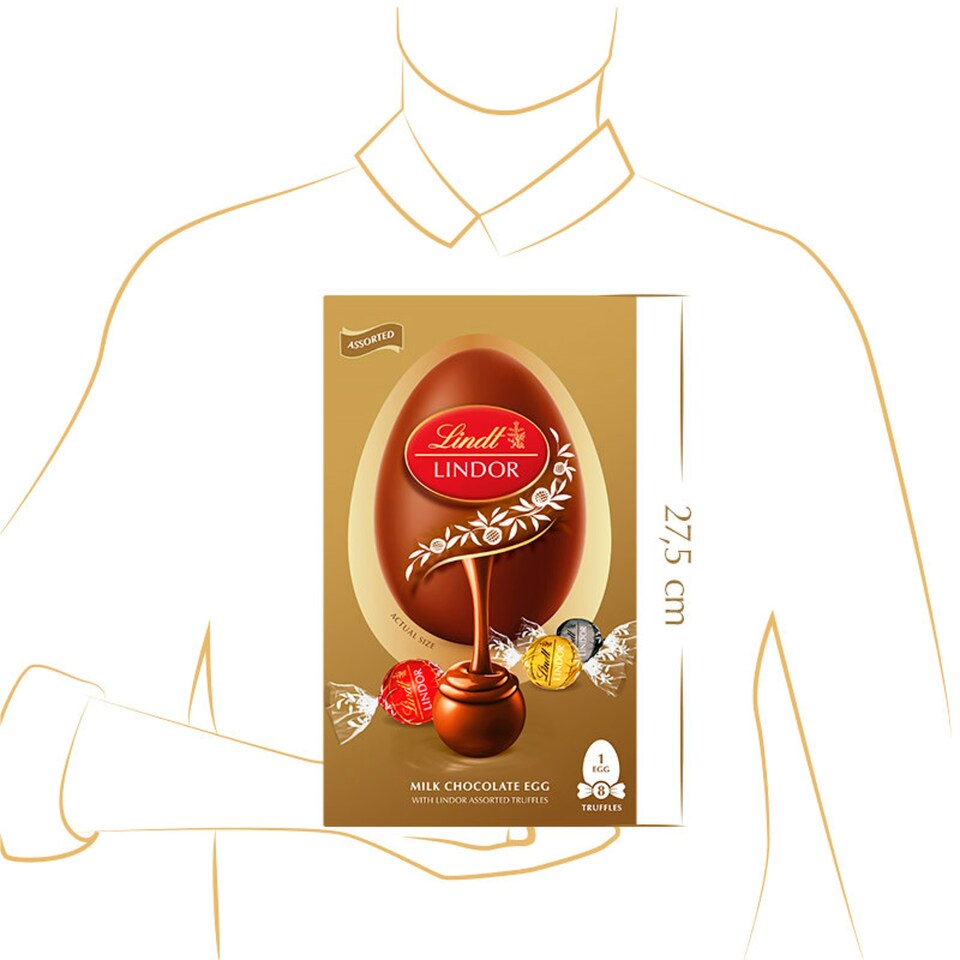 image 1 of Lindt Lindor Milk Chocolate Egg with Assorted Truffles 260g