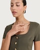 image 2 of F&F Square Neck Buttoned Short Sleeved Top in Olive