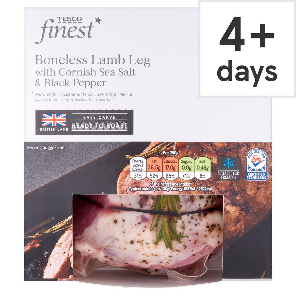 Tesco F* Boneless Lamb Leg With Cornish Sea Salt & Black Pepper Tesco Groceries