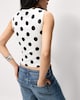 image 3 of F&F Polyamide Polka Dot Vest in Multi White