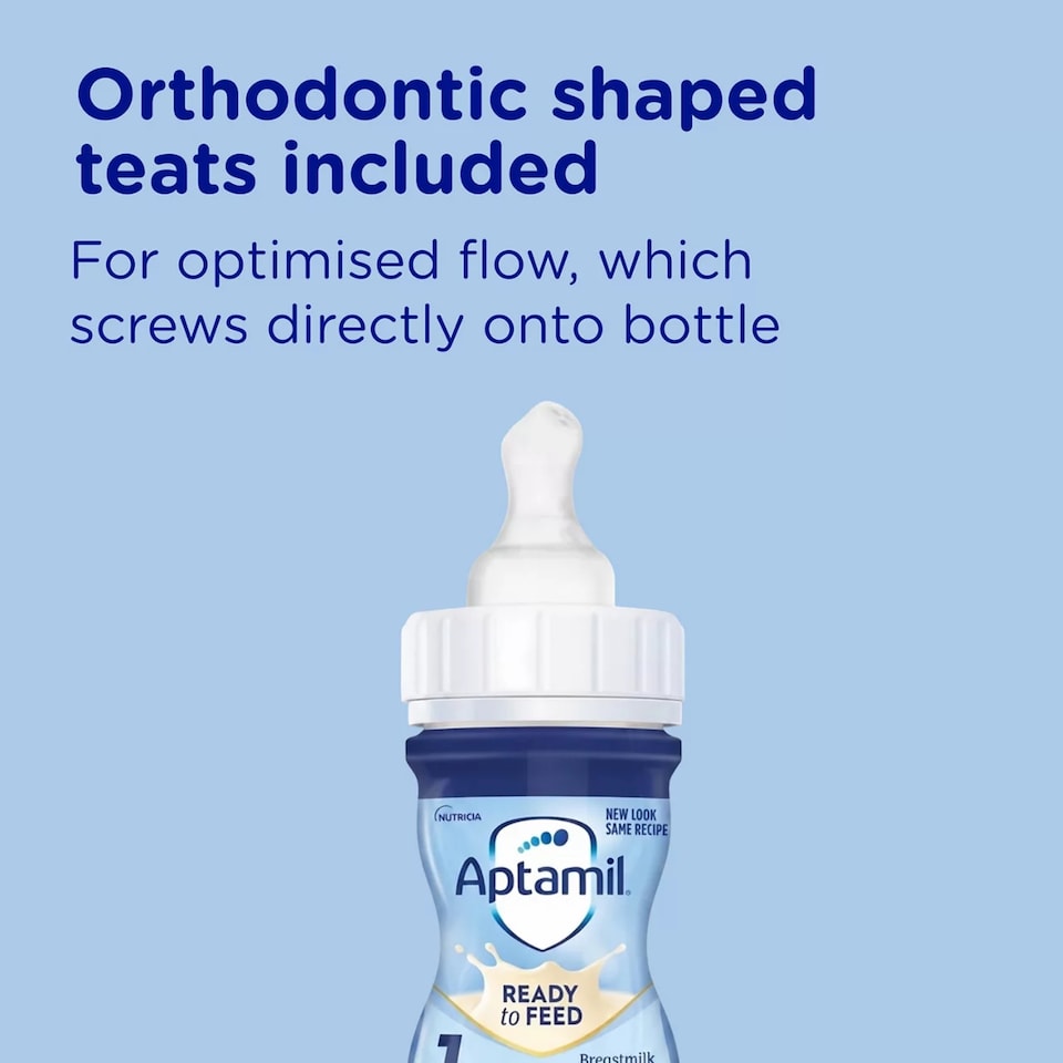image 1 of Aptamil 1 First Infant Baby Milk Formula Liquid Starter Pack Ready to Feed from Birth 6x70ml