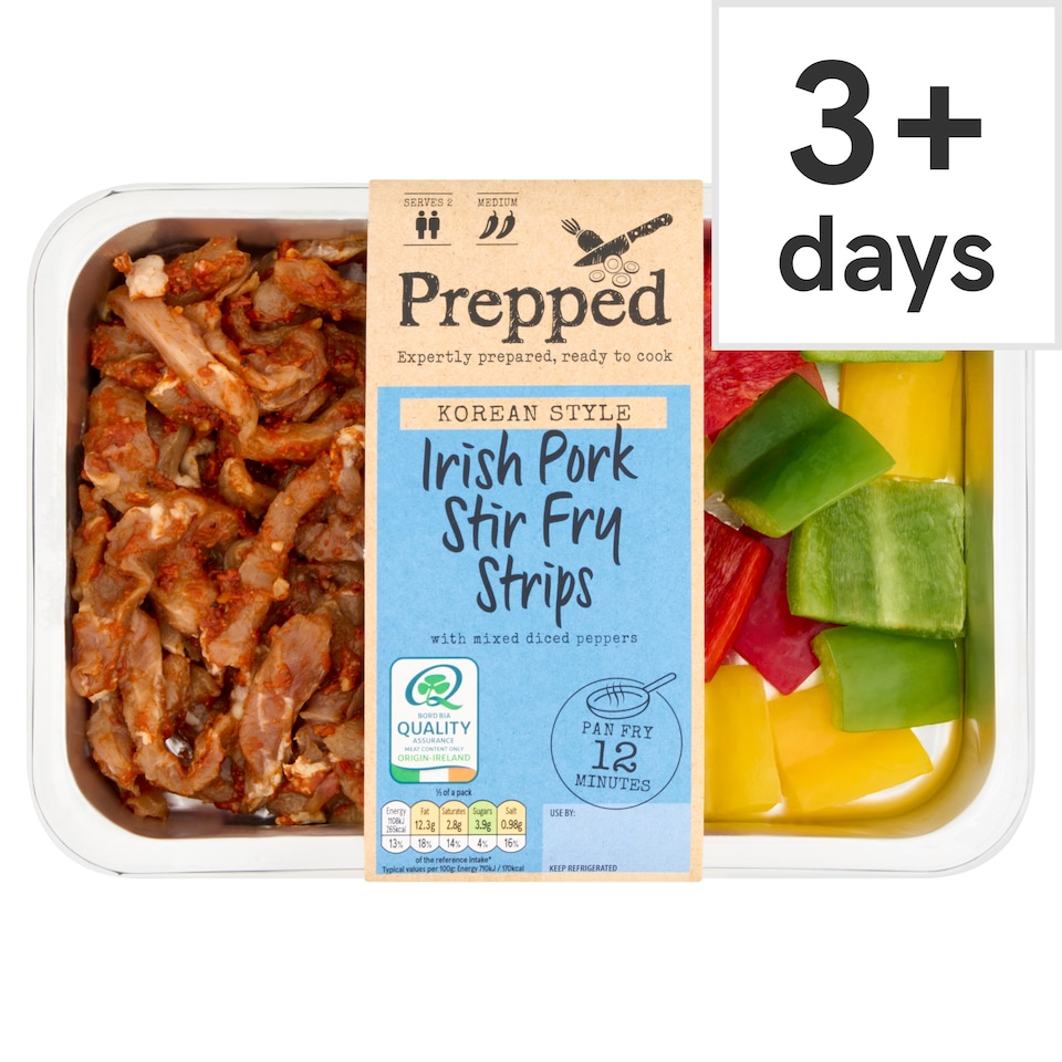 PREPPED Korean Style Irish Pork Stir Fry Strips 380g