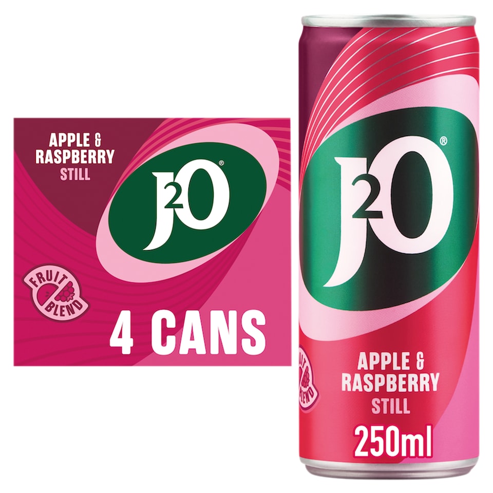 J2O Apple & Raspberry Cans 4 x 250ml