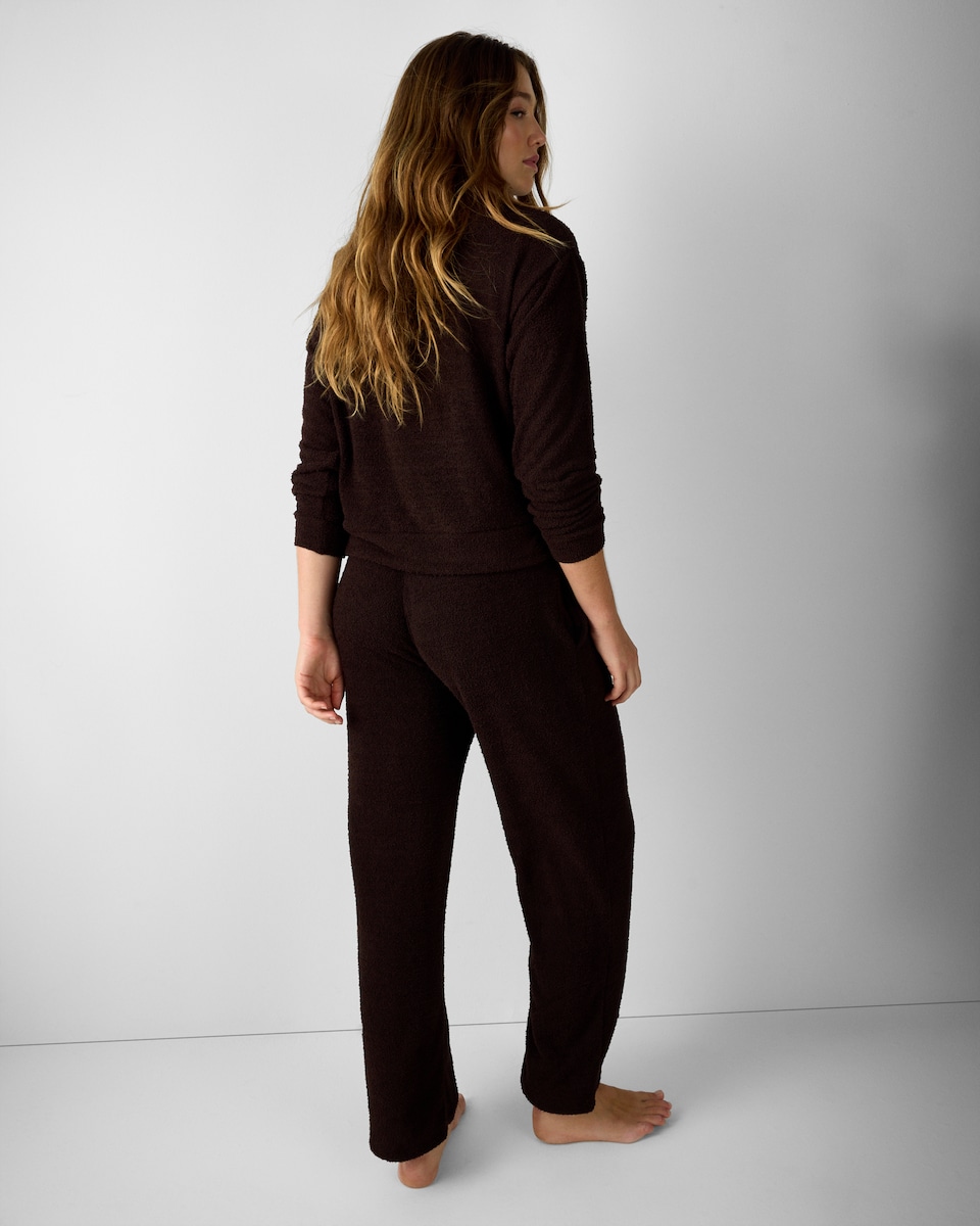 image 1 of F&F Textured Pyjama Set in Chocolate
