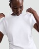 image 1 of F&F Pure Cotton Ruched Side Short Sleeved T-Shirt in White