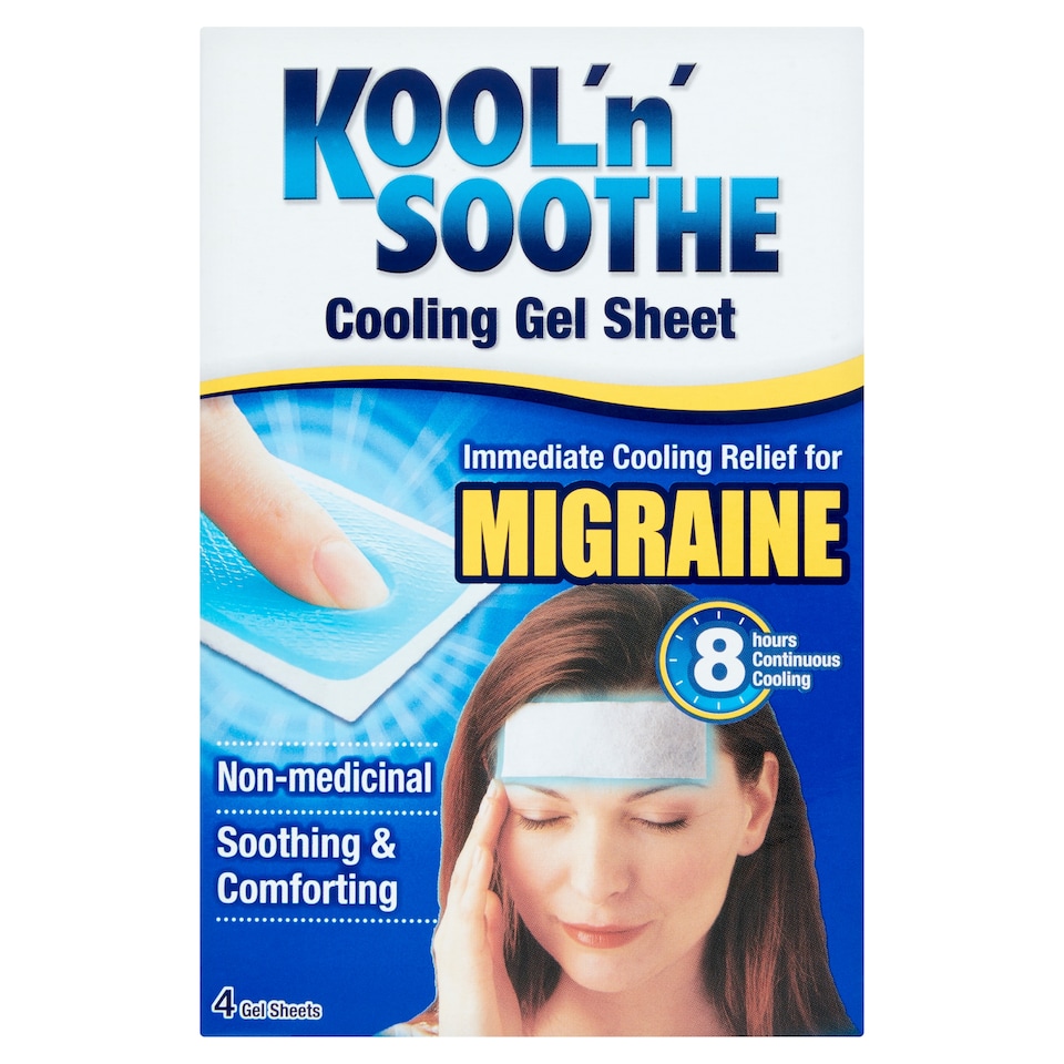 Kool'n'Soothe Cooling Gel Sheet for Migraine X4