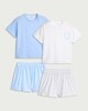 image 1 of F&F 2-Pack Pure Cotton Heart Print Short Pyjama Sets in Blue