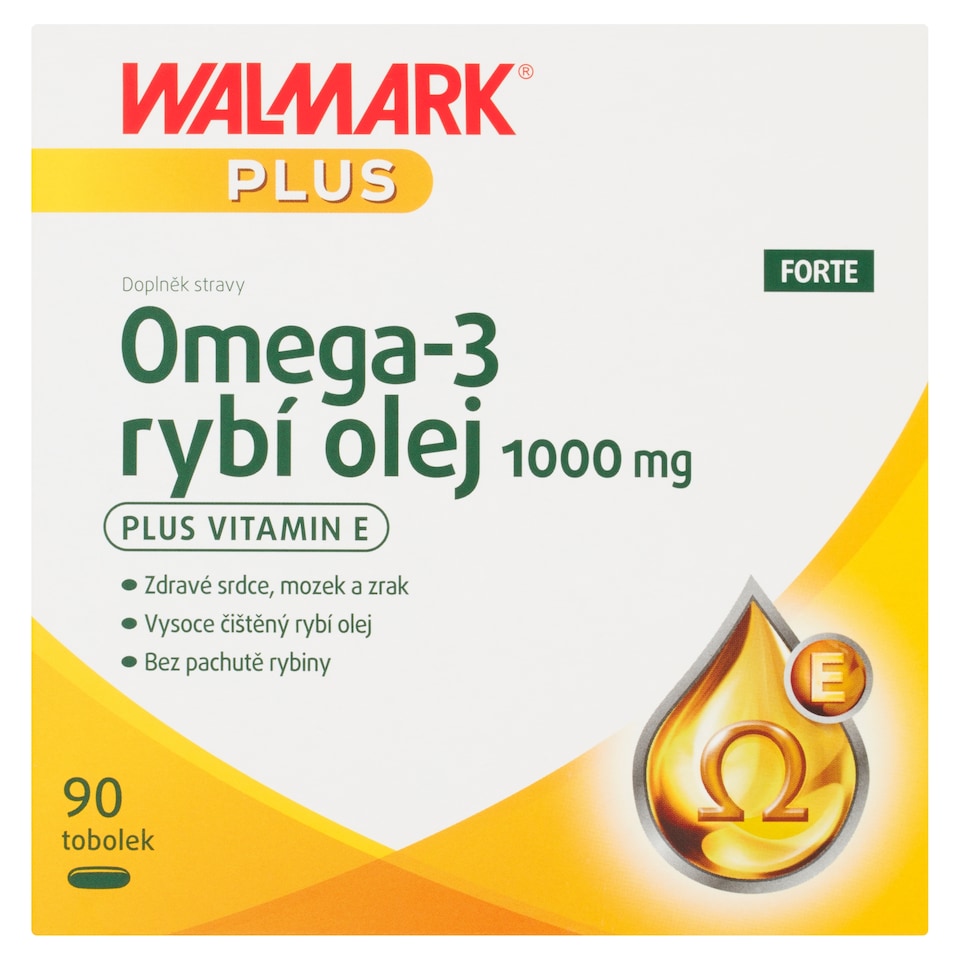 Obrázek 1 pro produkt Walmark Plus Omega-3 rybí olej Forte 1000 mg doplněk stravy 90 tobolek 123,8g