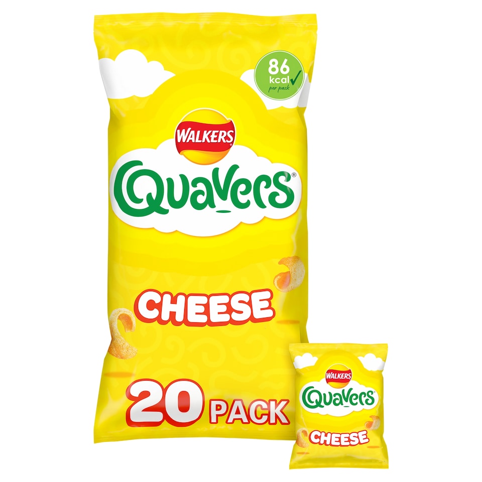 image 1 of Walkers Quavers Cheese Flavour Potato Crisps 20 x 16g