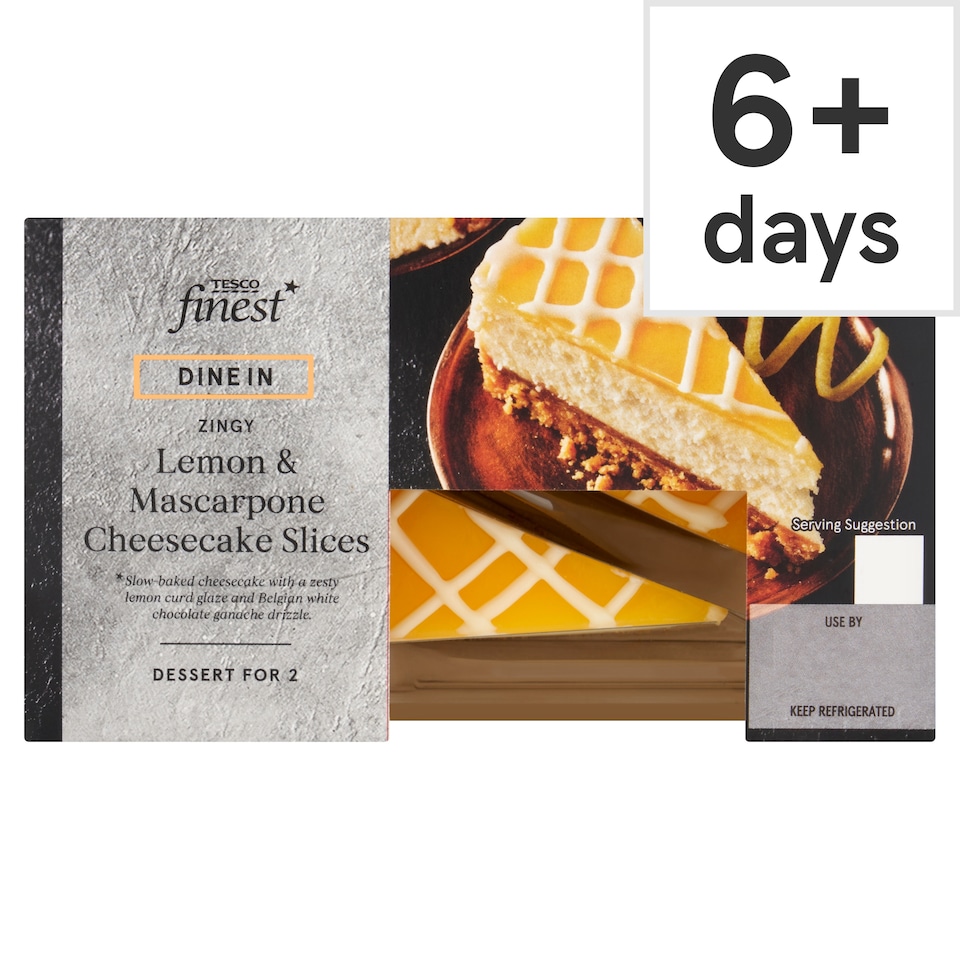 Tesco Finest Dine In Lemon & Mascarpone Cheesecake Slices 180g 