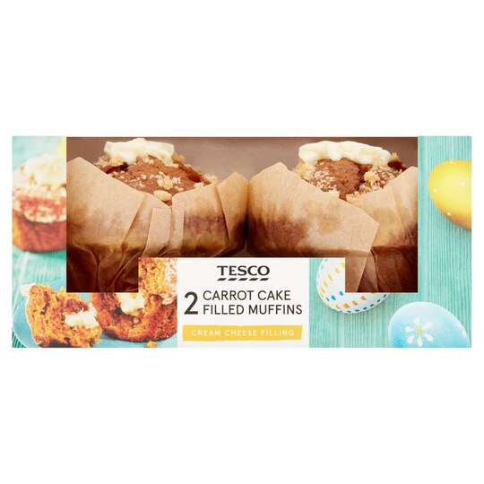 Tesco Easter 2 Pack Carrot Cake Filled Muffins Tesco Groceries