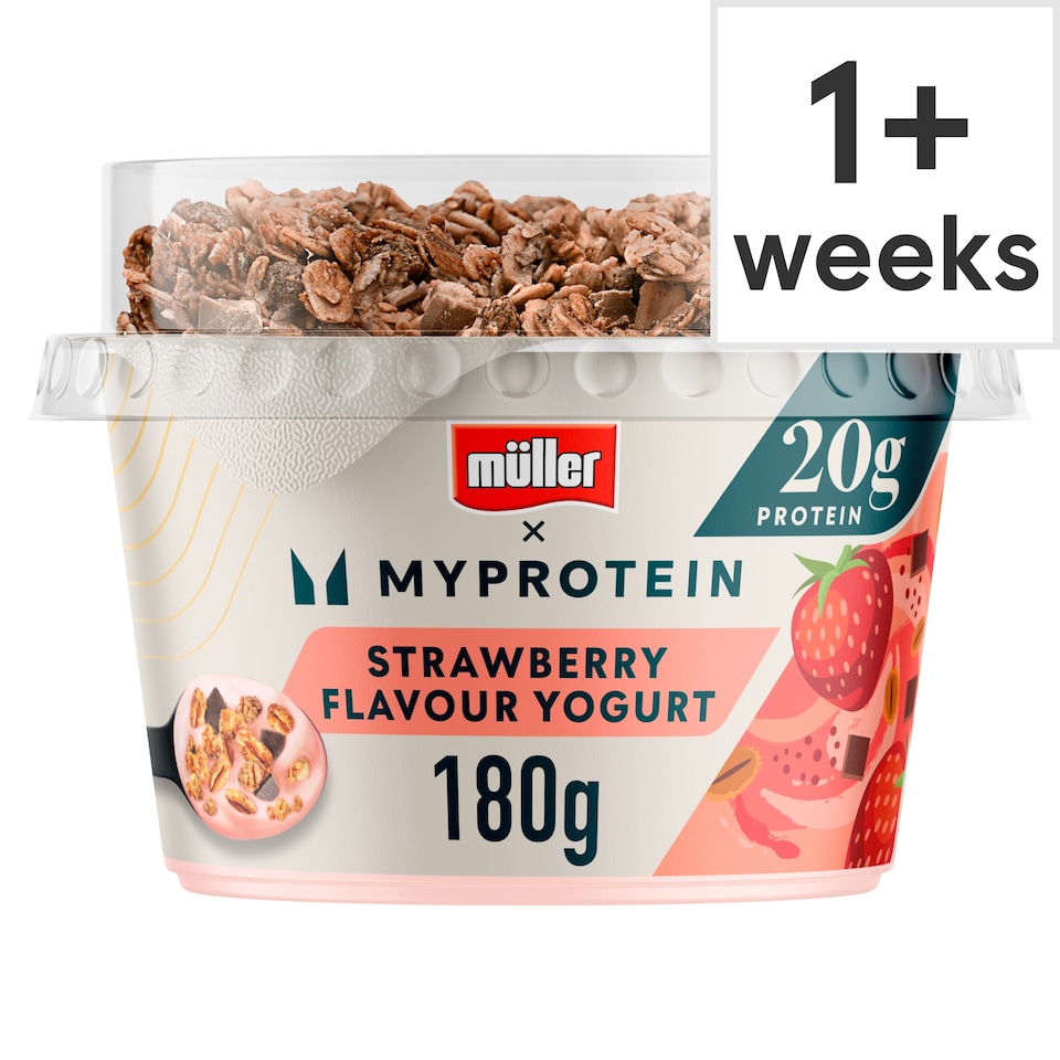 image 1 of Muller X MYProtein CRUNCH Strawberry Yogurt (with protein chocolate granola) 180g