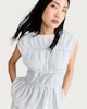 image 1 of F&F Stripe Peplum Hem Blouse in Blue