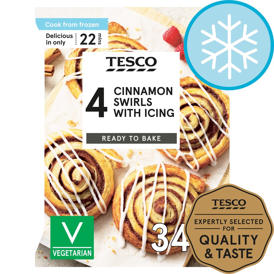TESCO 4 Cinnamon Swirls 345G