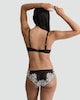 image 3 of F&F Floral Lace Trim Brazilian Knicker in Black