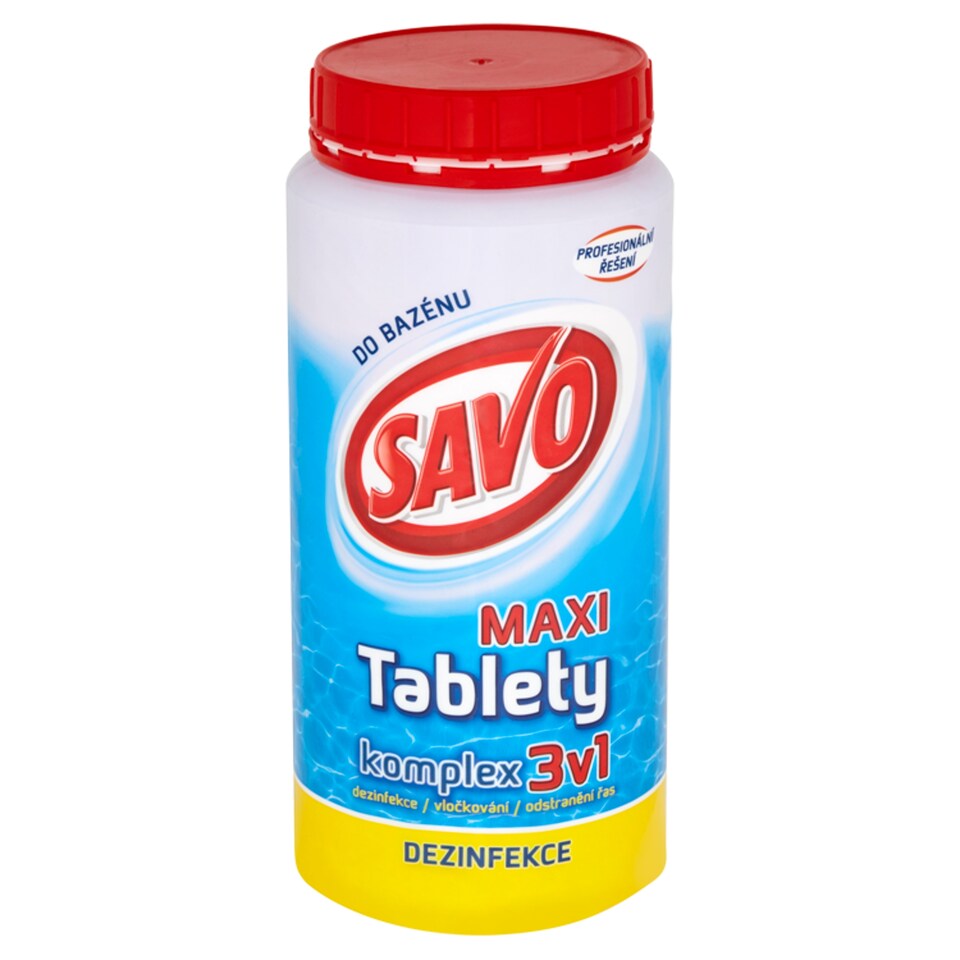 Obrázek 1 pro produkt Savo do bazénu Chlorové tablety MAXI komplex 3v1 1,4kg
