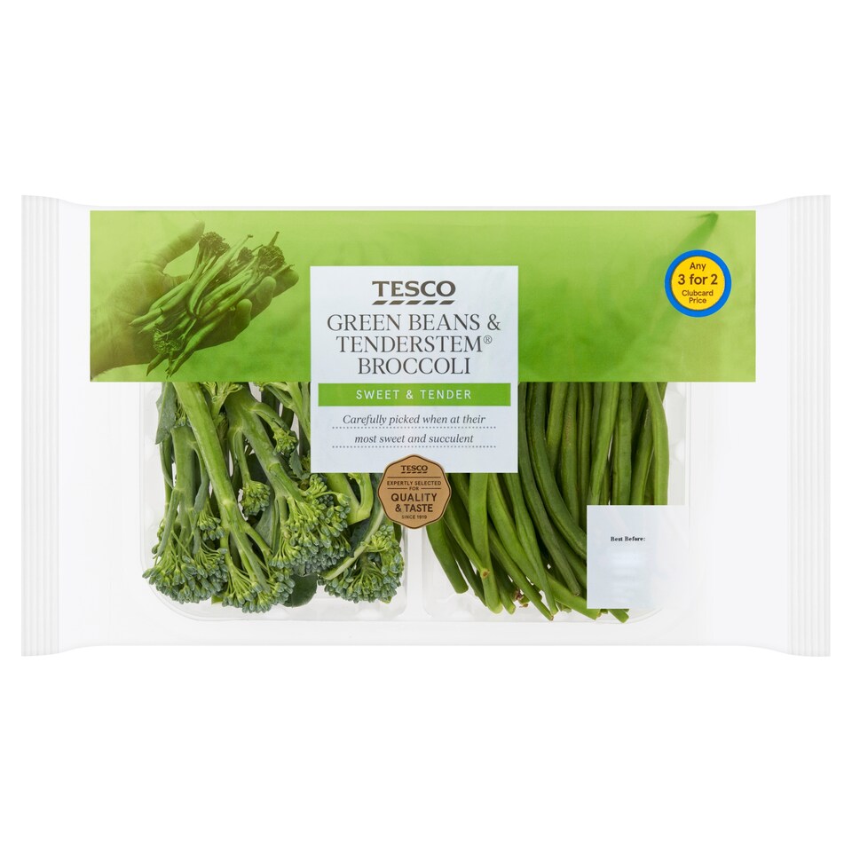 image 1 of Tesco Green Beans And Tenderstem Broccoli 190G