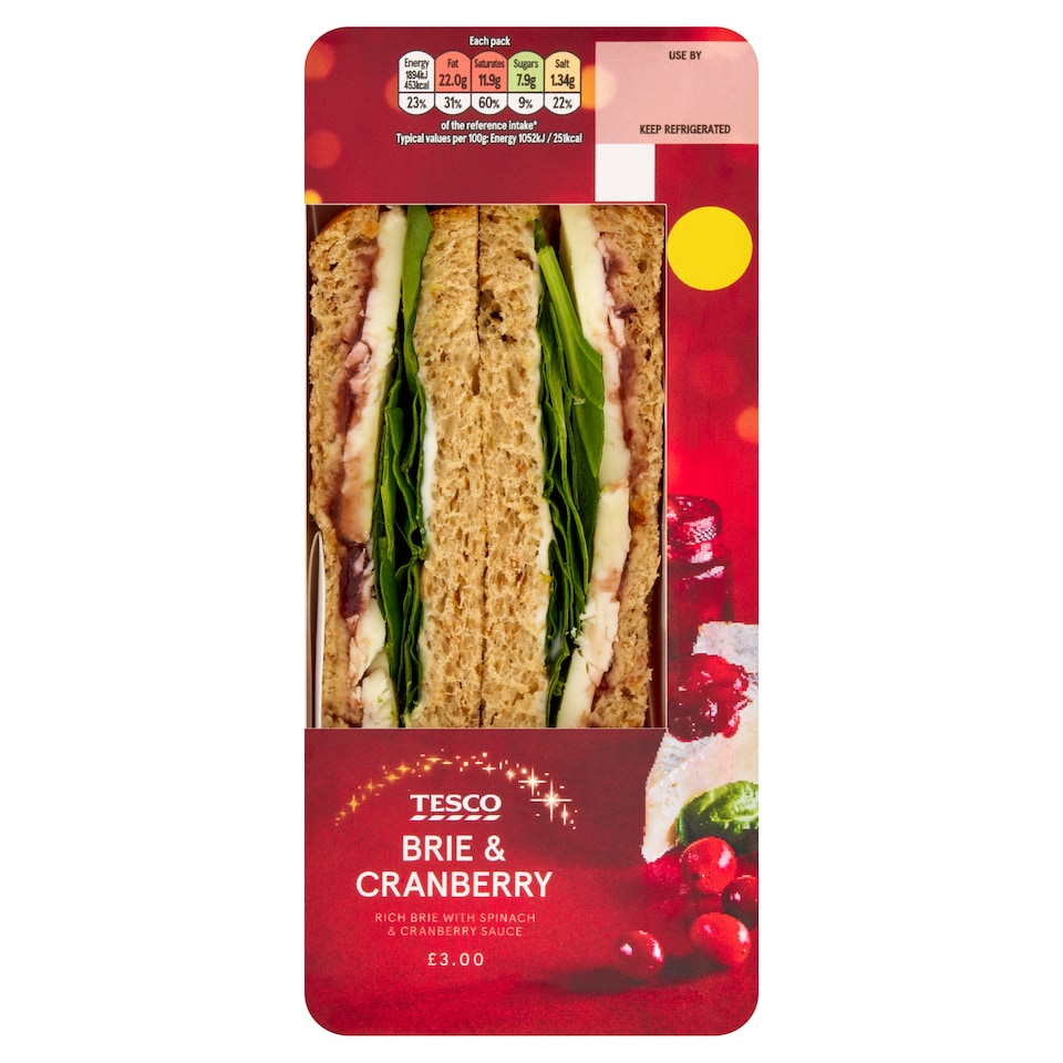 Tesco Brie & Cranberry Sandwich