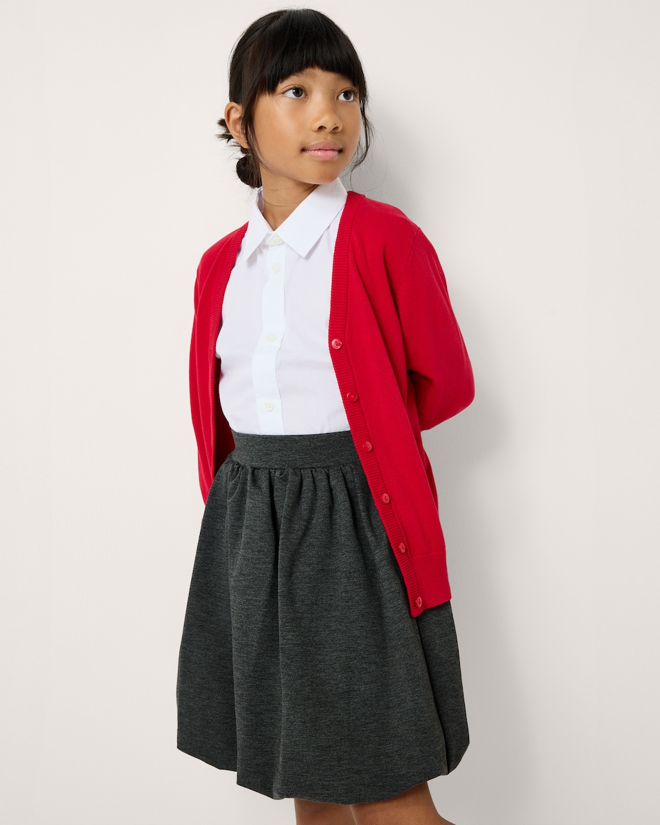 image 1 of F&F School Girls Puffball Skirt in Grey