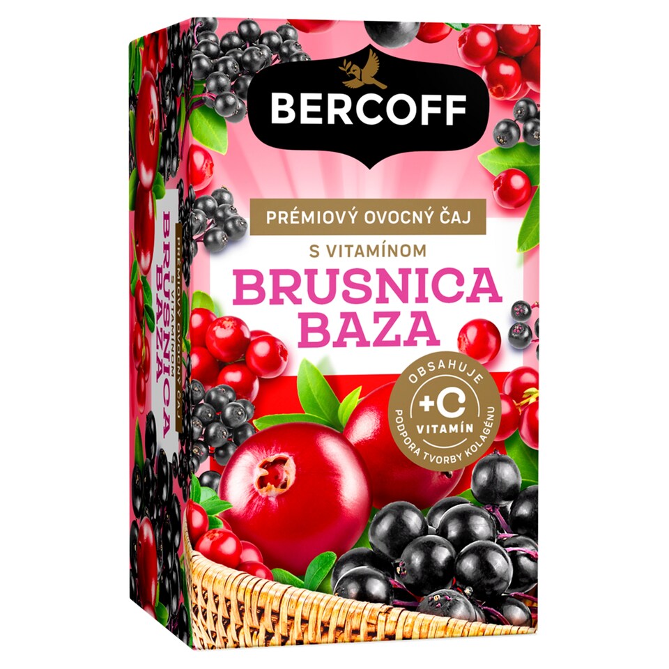 Bercoff Brusnica baza prémiový ovocný čaj s vitamínom 16 x 2 g (32 g)